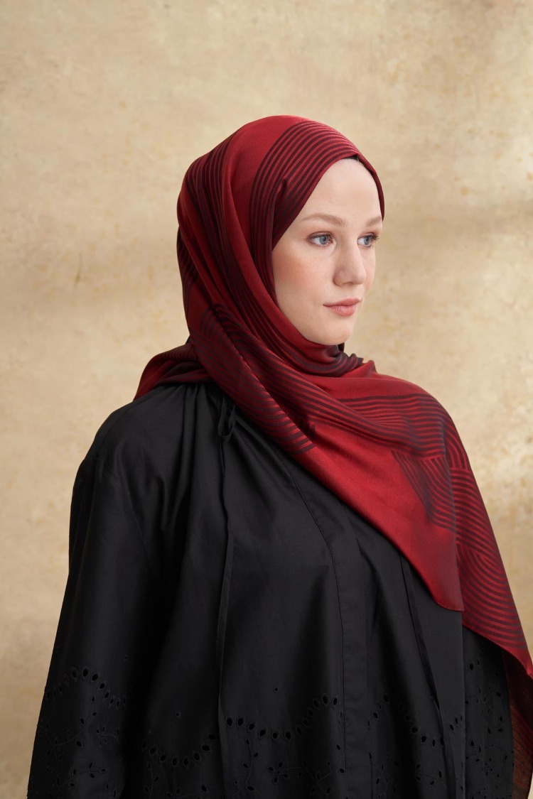 Armanda - 3305 Fiori Jakar Line Desen - Bordo