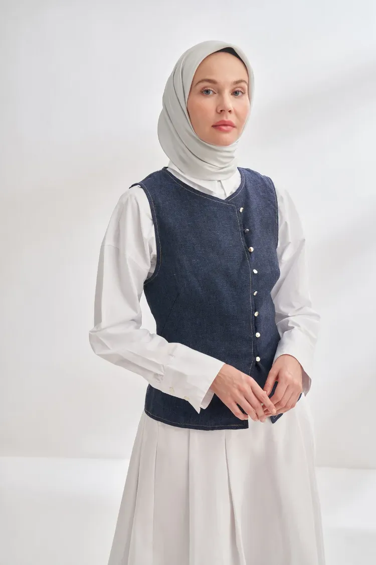 ARMANDA - 4400 Premium Twill İpek Eşarp - Gümüş