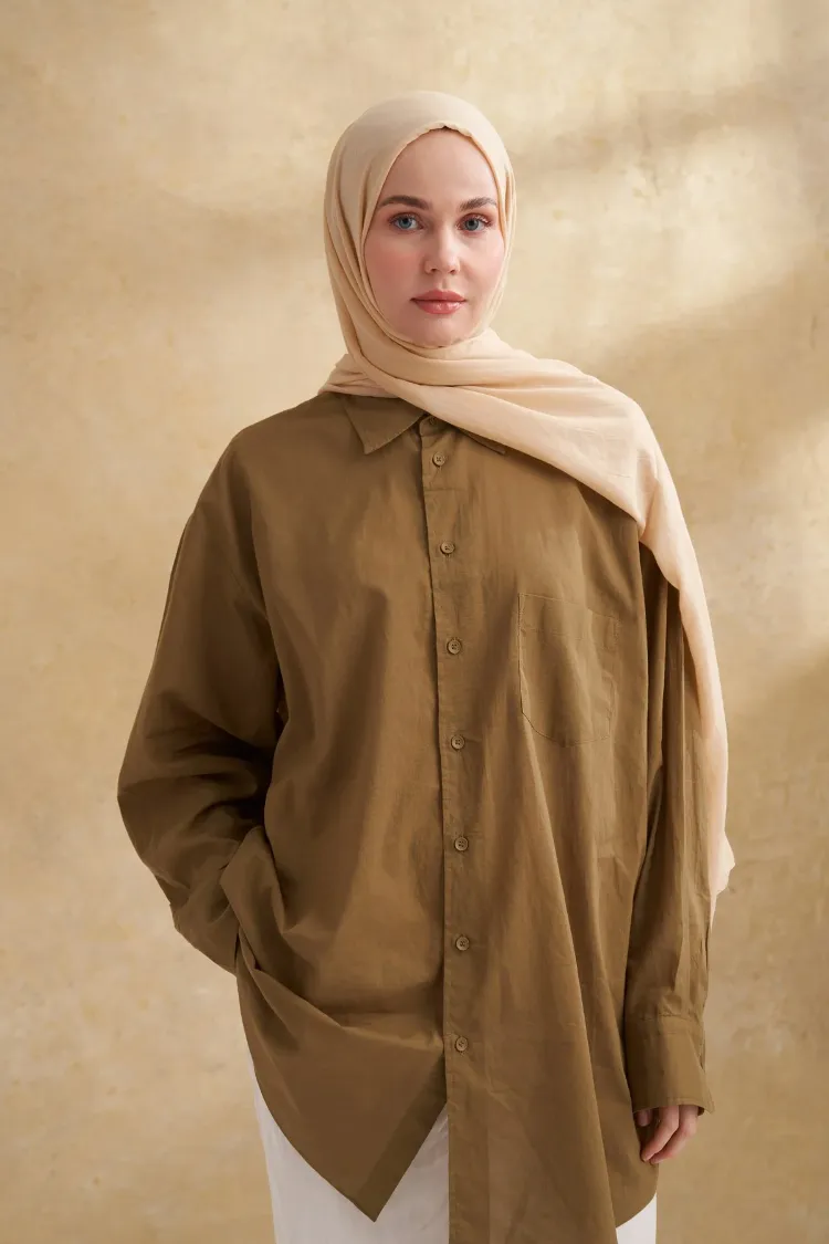 ARMANDA - 3009 Rustik Pamuksu Şal - Dore