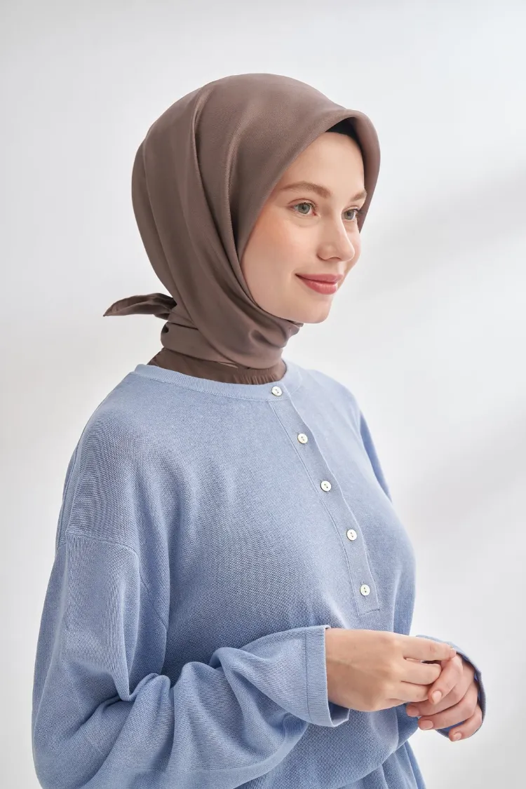 ARMANDA - 4400 Premium Twill İpek Eşarp - Toprak