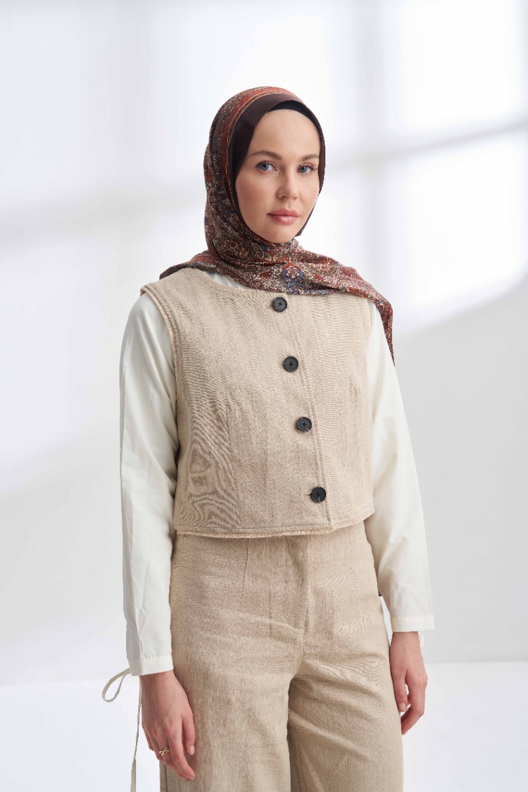 ARMANDA -6036  Etnik Desen Şal - Acı Kahve
