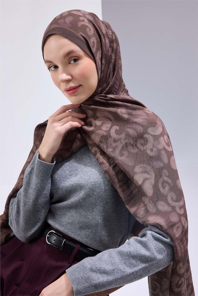 SİLK HOME - Urban Hours Harmony Kahverengi Mayda Şal 190X70
