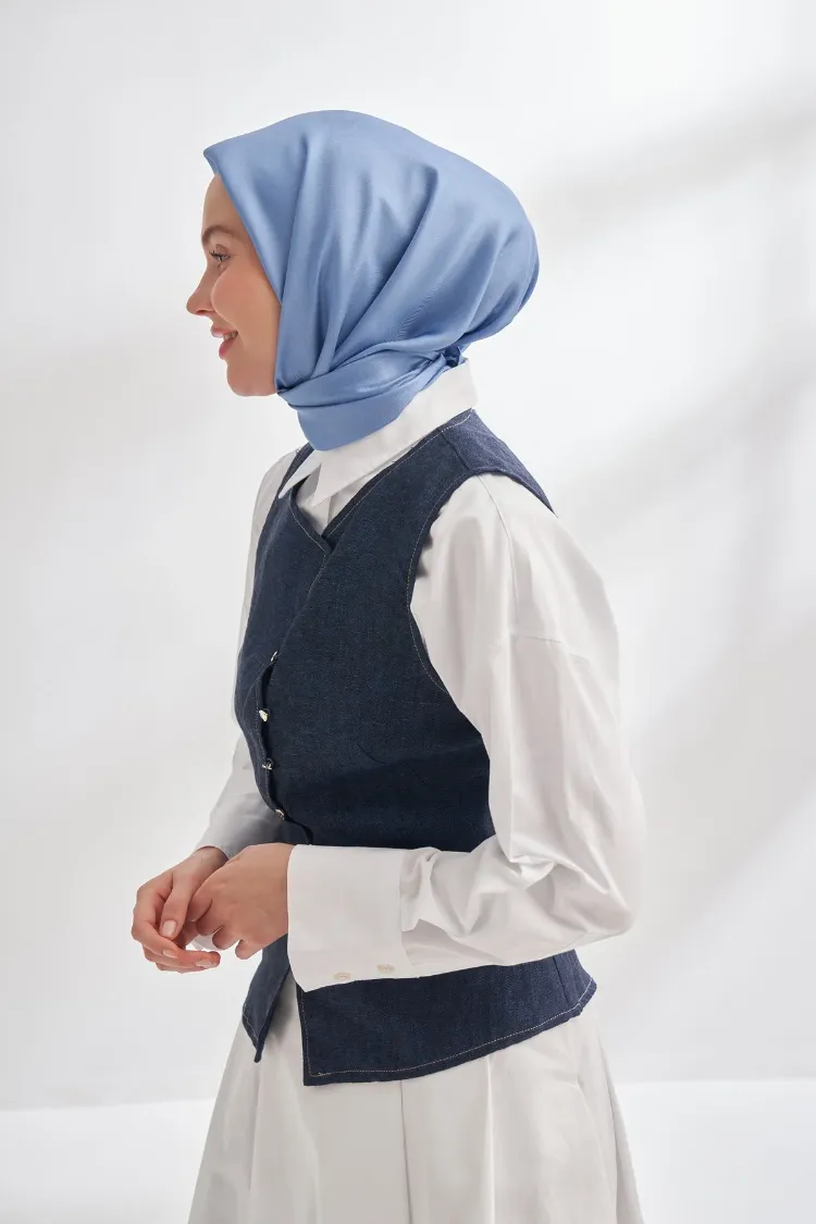 ARMAND PREMIUM TWILL İPEK EŞARP - KOT MAVİSİ