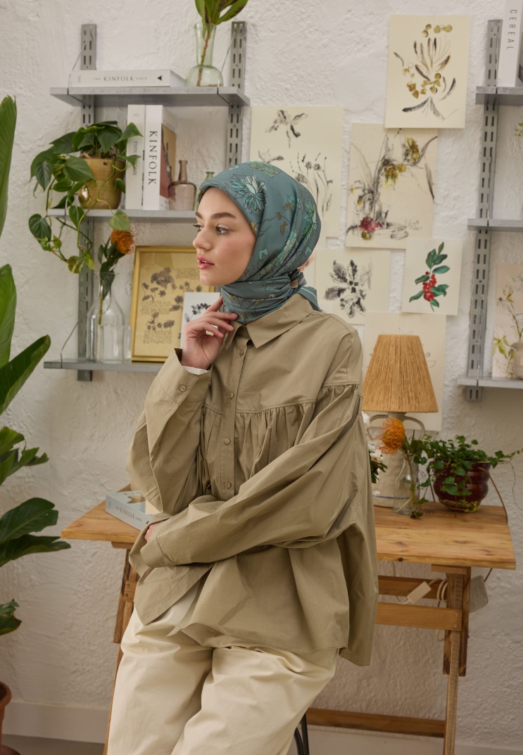 Fresh Scarfs - Delia Desen Pamuk İpek Eşarp -