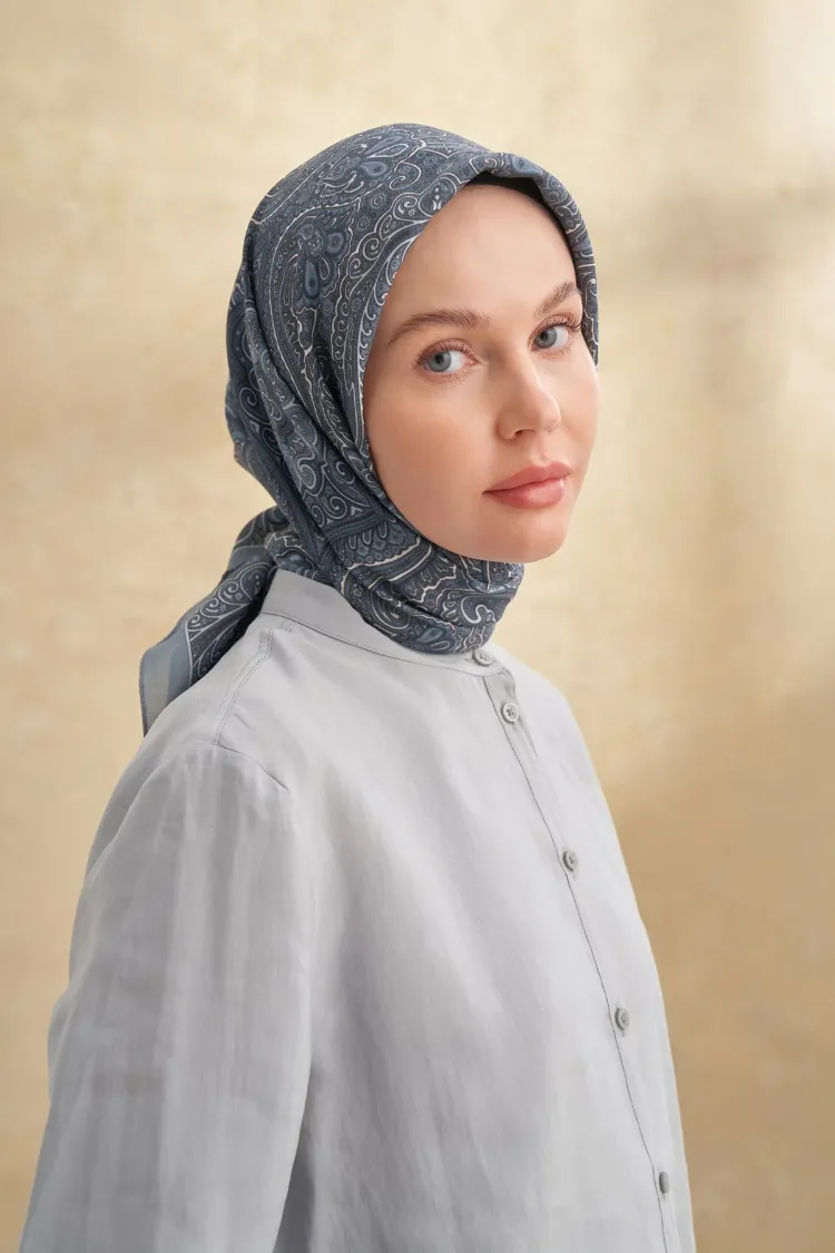 ARMANDA - 3156 Ayesha Desen Eşarp - İndigo