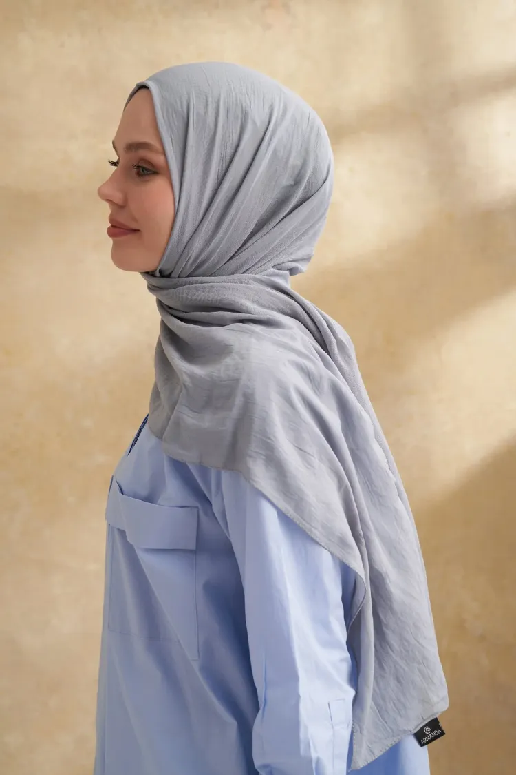 ARMANDA - 3009 Rustik Pamuksu Şal - Gri