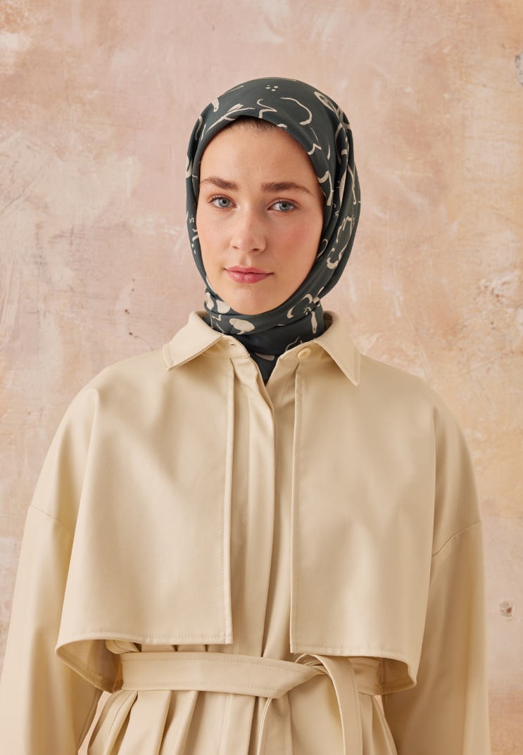 Fresh Scarfs - Luna Desen Pamuk İpek Eşarp - Yeşil