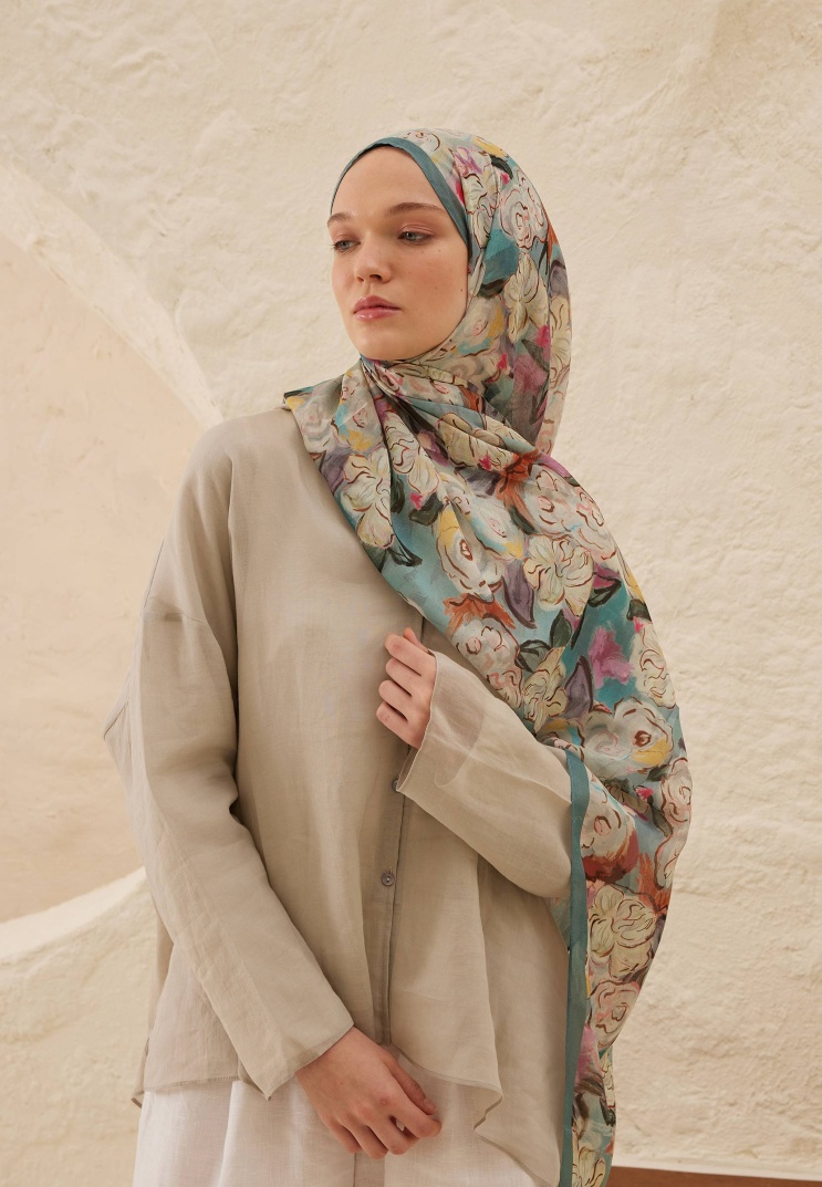FRESH SCARFS - Linda Desen Rami Şal - İndigo