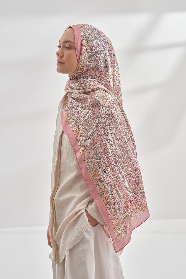 ARMANDA - 6035 Pashmina Desen Şal - Pudra