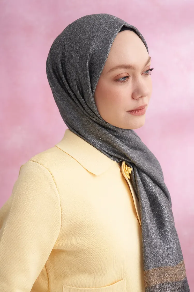 ARMANDA - 3320 İpekli Pearl Şal - Gold