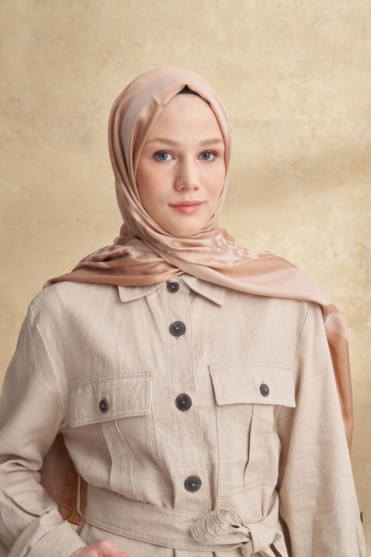 Armanda - 3304 Fiori Jakar Leopar Desen - Koyu Bej