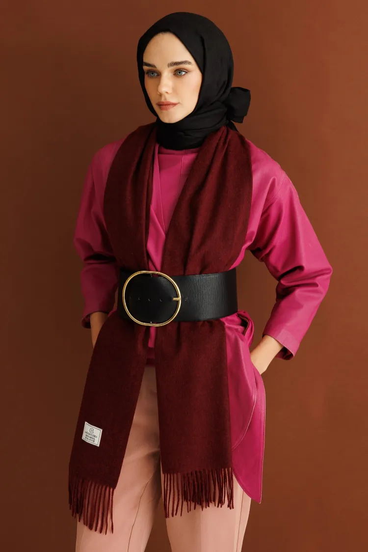 MOONCORN - Yün Atkı - Bordo