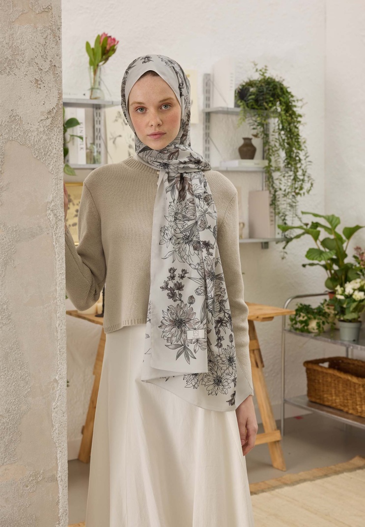 FRESH SCARFS - Aster Desen Şal - Vizon