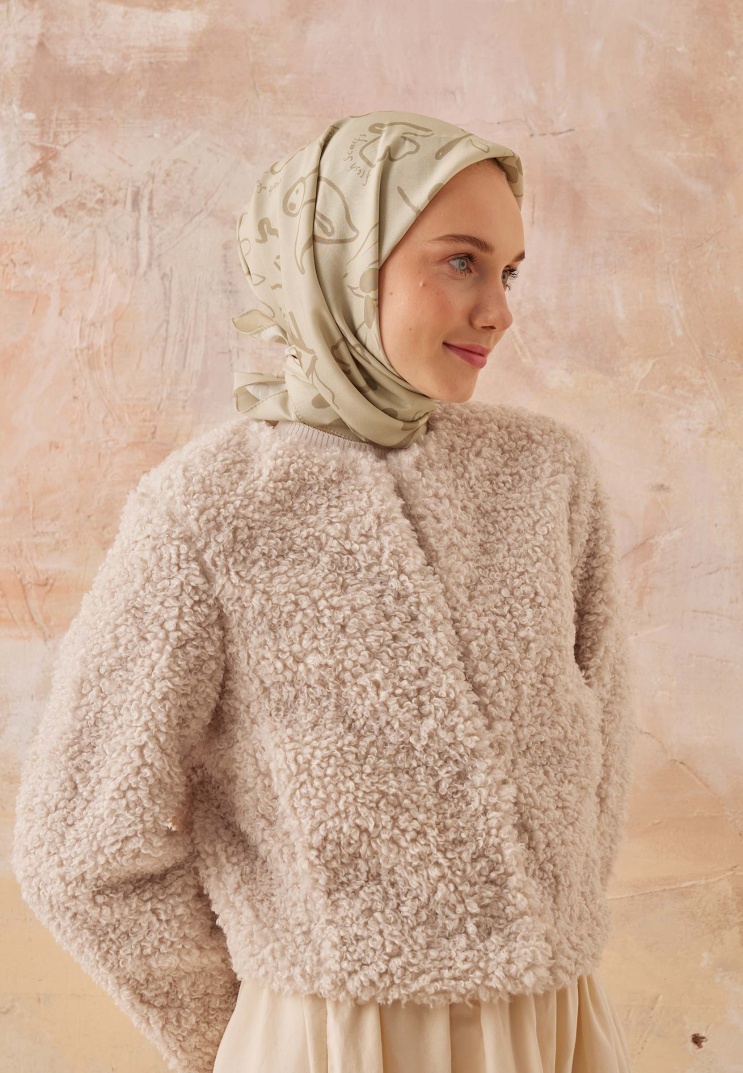 Fresh Scarfs - Luna Desen Pamuk İpek Eşarp - Bej