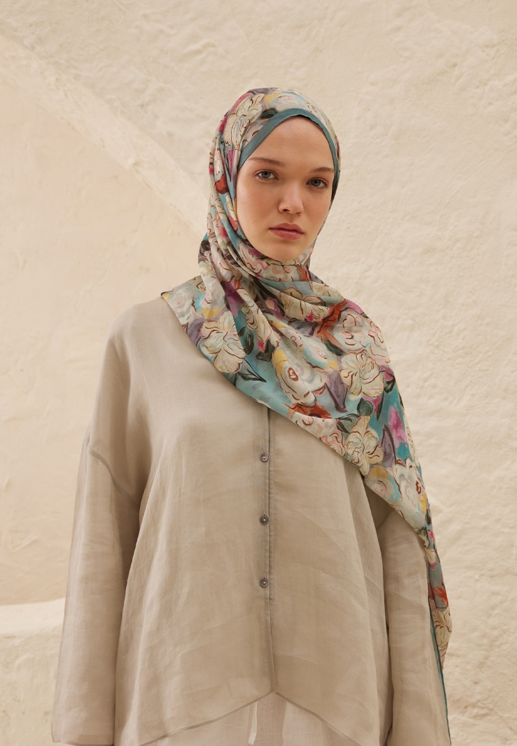FRESH SCARFS - Linda Desen Rami Şal - İndigo