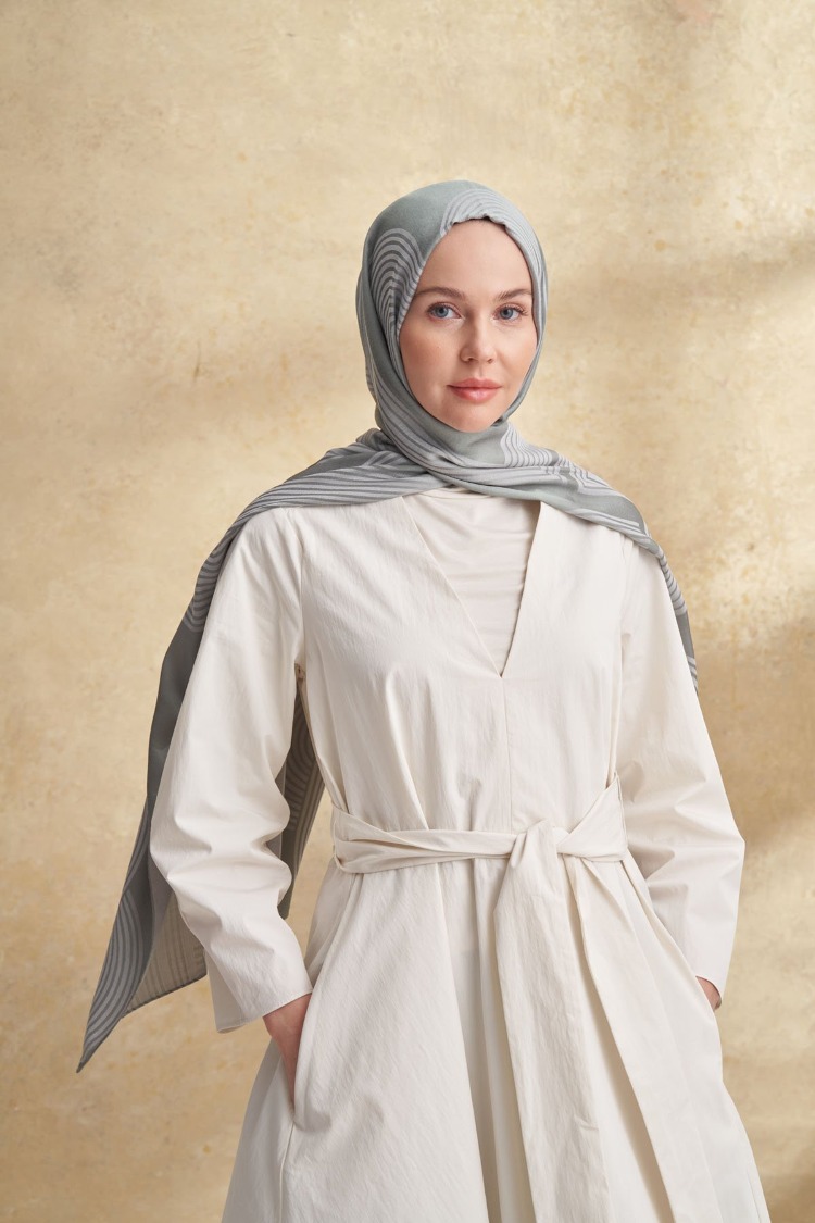 Armanda - 3305 Fiori Jakar Line Desen - Keten Yeşili