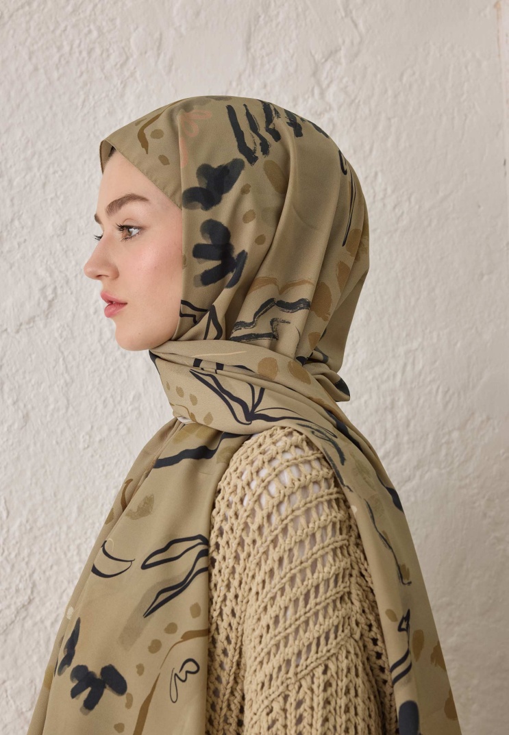 FRESH SCARFS - Aura Desen Şal - Sütlü Kahve