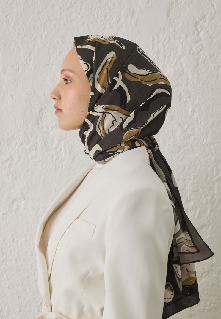 Fresh Scarfs - Aspen Desen Şal - Antrasit
