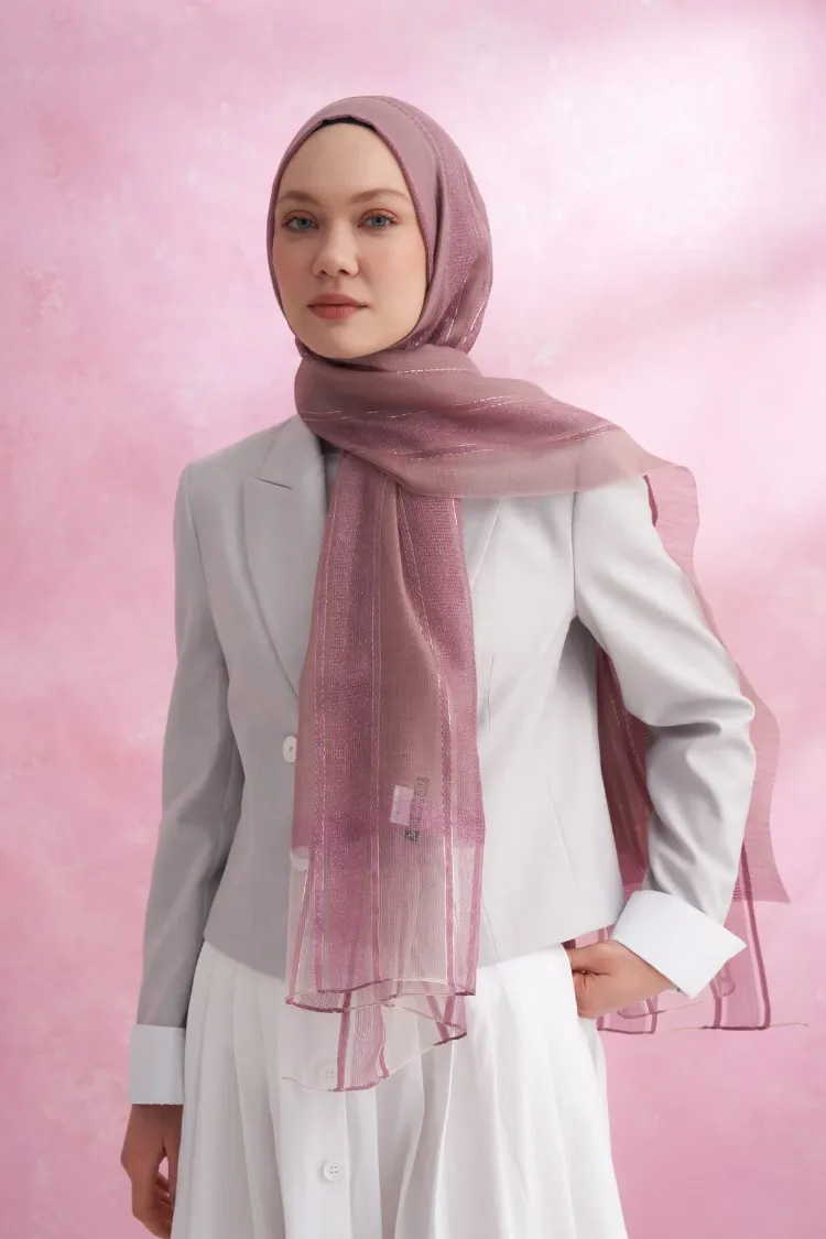 ARMANDA - 3324 İpekli Ruby Şal - Leylak