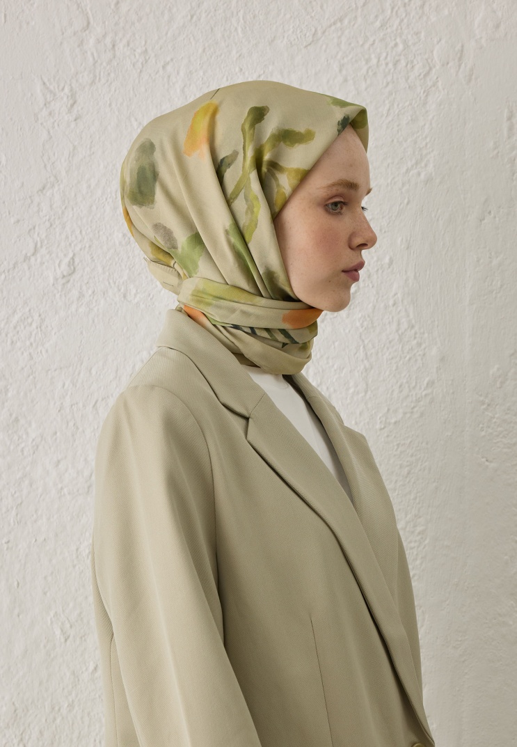 FRESH SCARFS - İsla Desen Pamuk İpek Eşarp - Yeşil