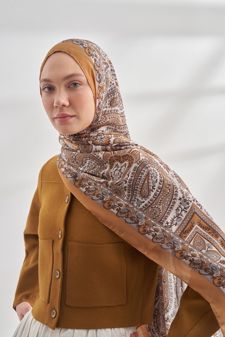 ARMANDA - 6035 Pashmina Desen Şal - Dore