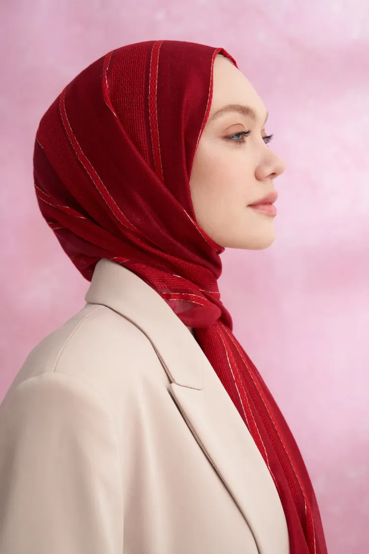 ARMANDA - 3324 İpekli Ruby Şal - Kırmızı