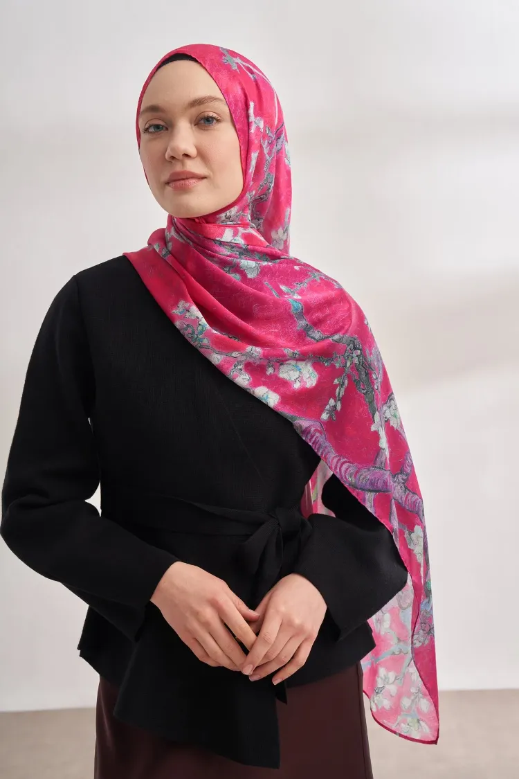 ARMANDA - 4464 Van Gogh Şal - Fuşya