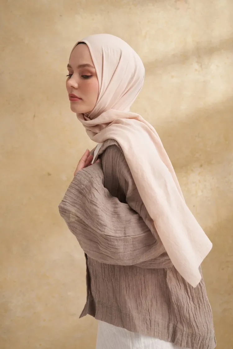 ARMANDA - 3009 Rustik Pamuksu Şal - Bej