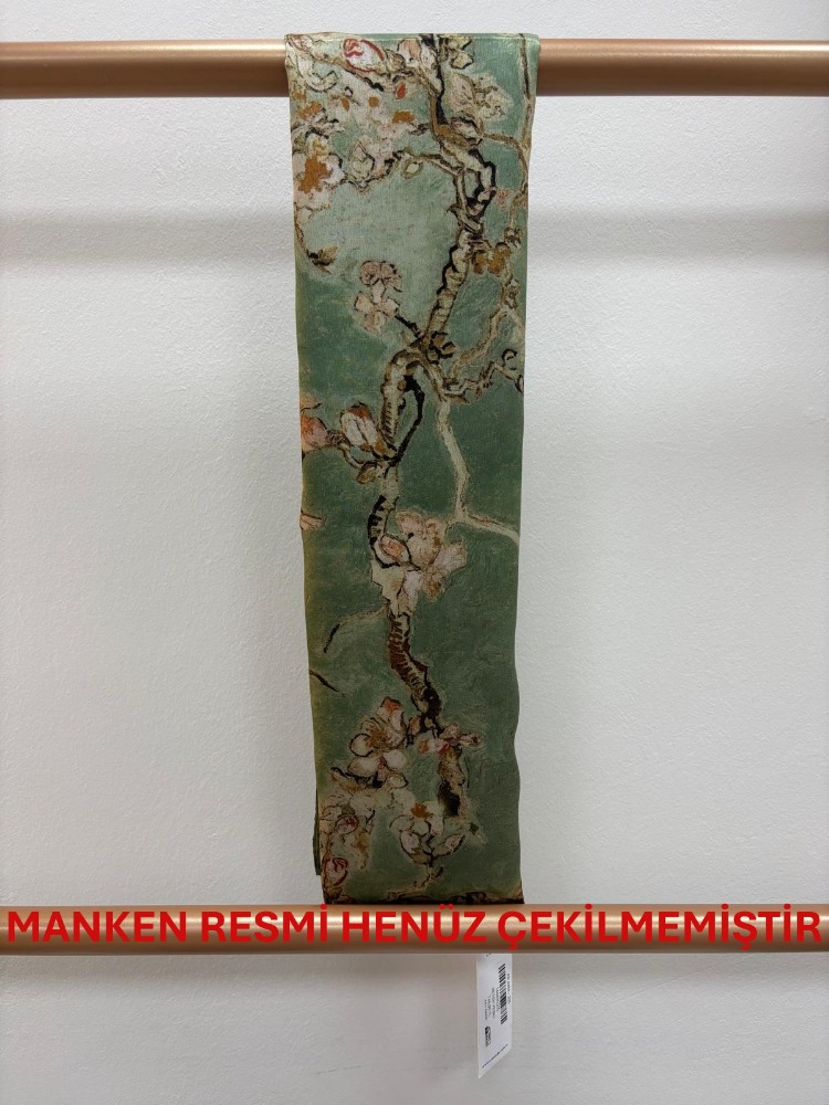 ARMANDA - 4464 Van Gogh Şal - Keten Yeşili
