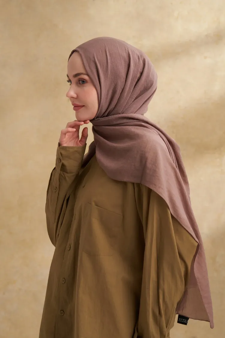 ARMANDA - 3009 Rustik Pamuksu Şal - Kahve