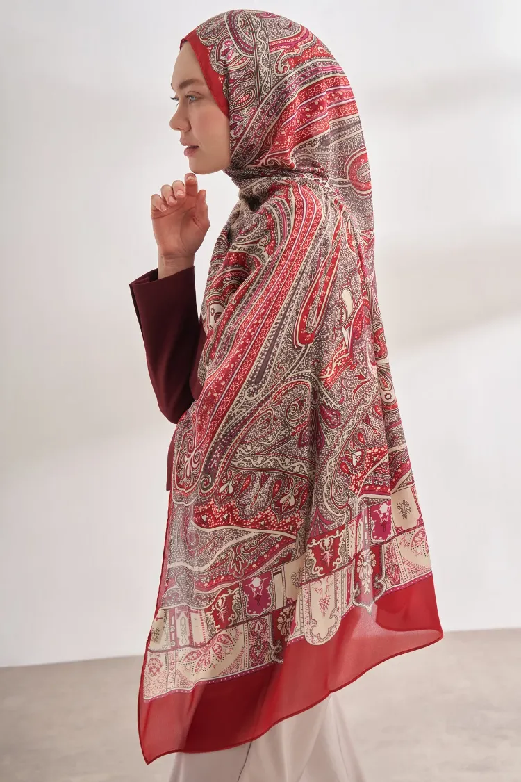 ARMANDA - 4456 Mystic Desen Şal - Bordo
