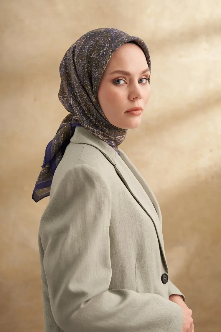 ARMANDA - 3155 Vintage Desen Eşarp - Leylak
