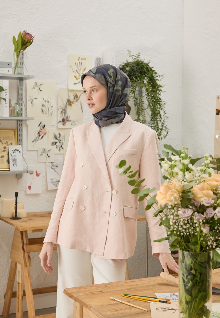 FRESH SCARFS - İsla Desen Pamuk İpek Eşarp - Siyah