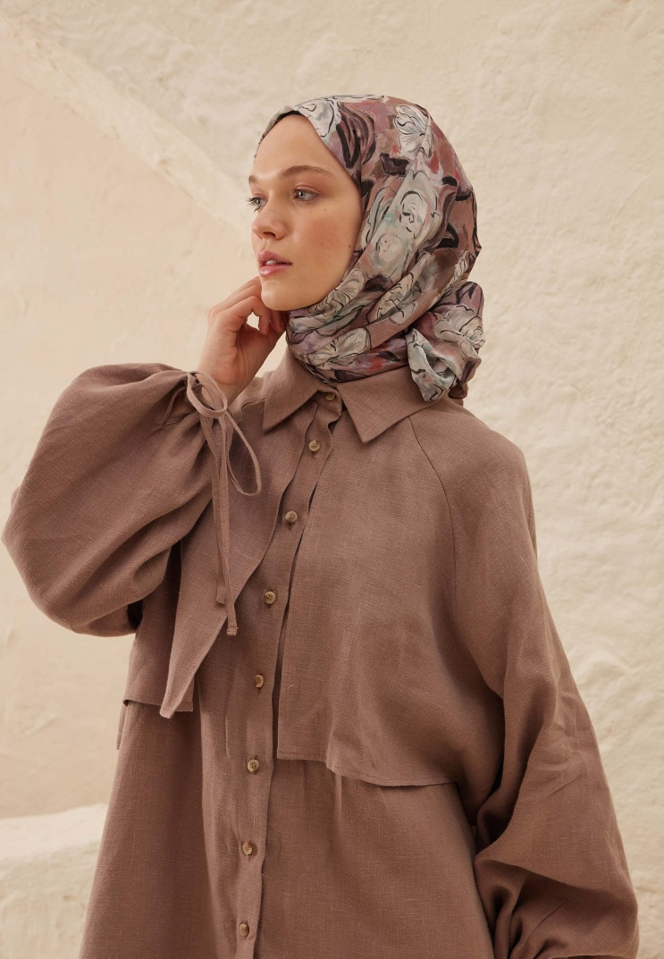 FRESH SCARFS - Linda Desen Rami Şal - Gül Kurusu