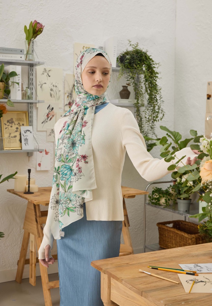 FRESH SCARFS - Aster Desen Şal - Mint