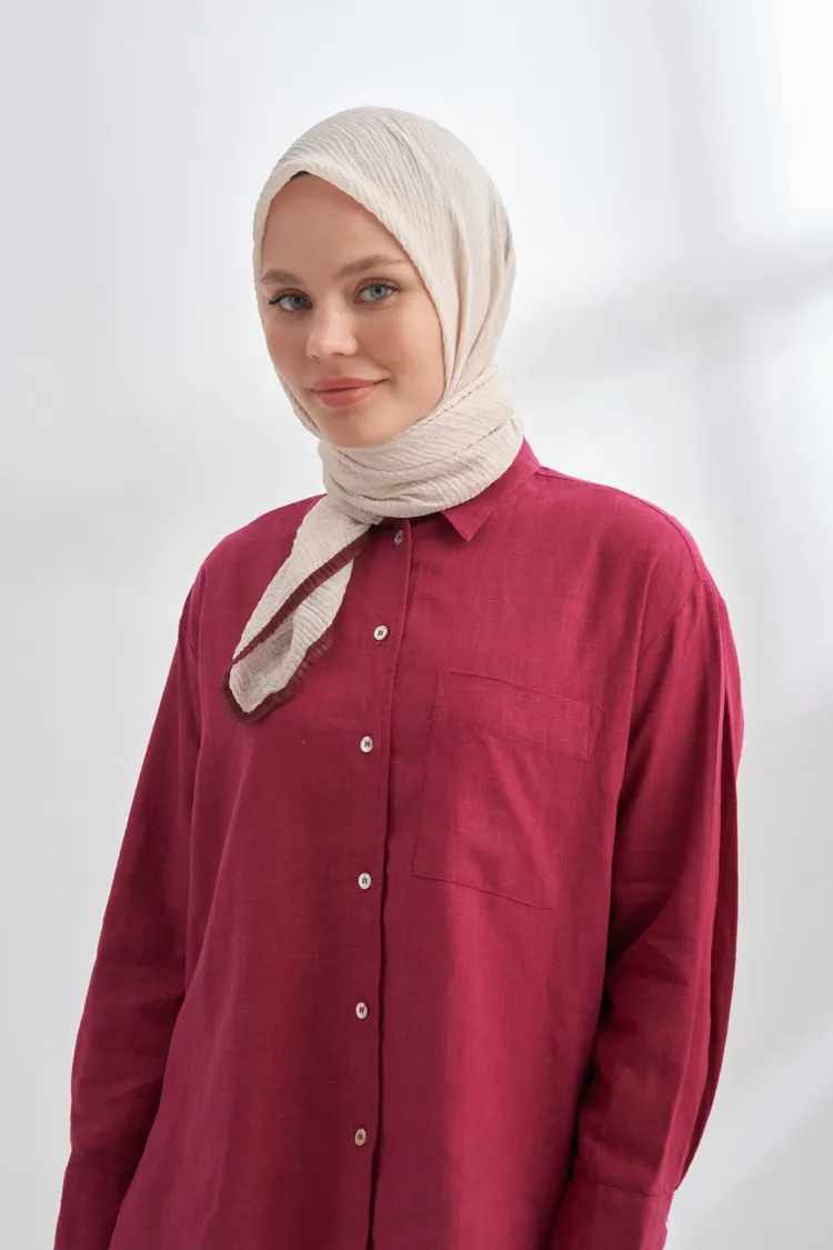ARMANDA - 3353 Müslin Biyeli Eşarp - Bej