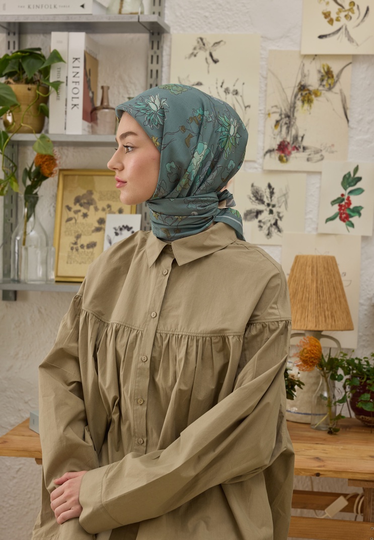 Fresh Scarfs - Delia Desen Pamuk İpek Eşarp -