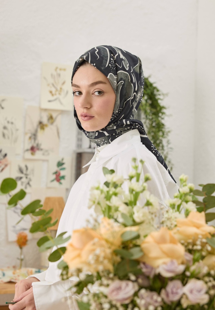 Fresh Scarfs - Aria Desen Şal - Siyah