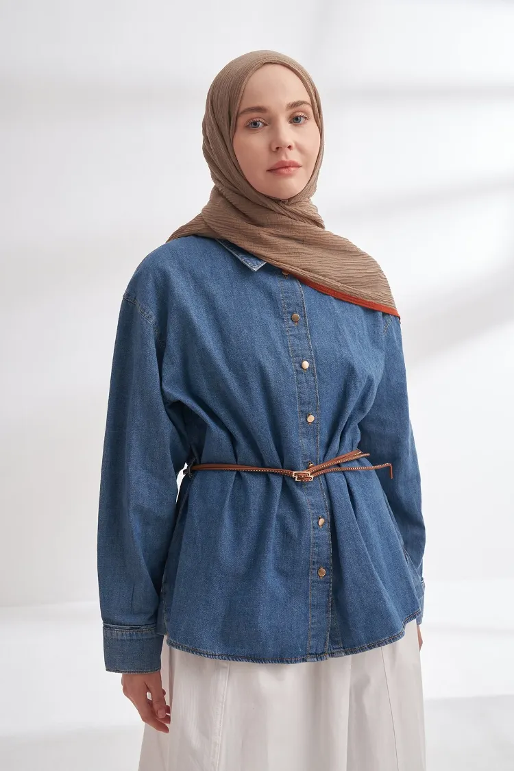 ARMANDA - 3352  Müslin Biyeli Şal - Toprak