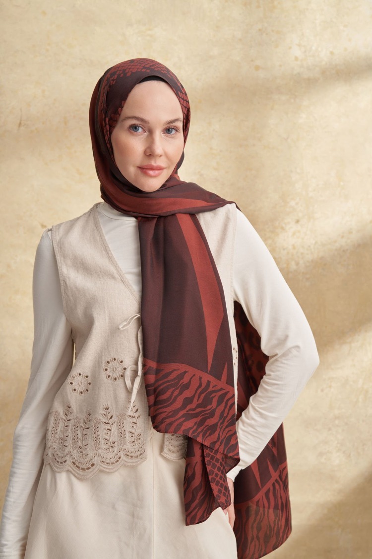 Armanda - Fiori Jakar Leopar Desen - Kahve