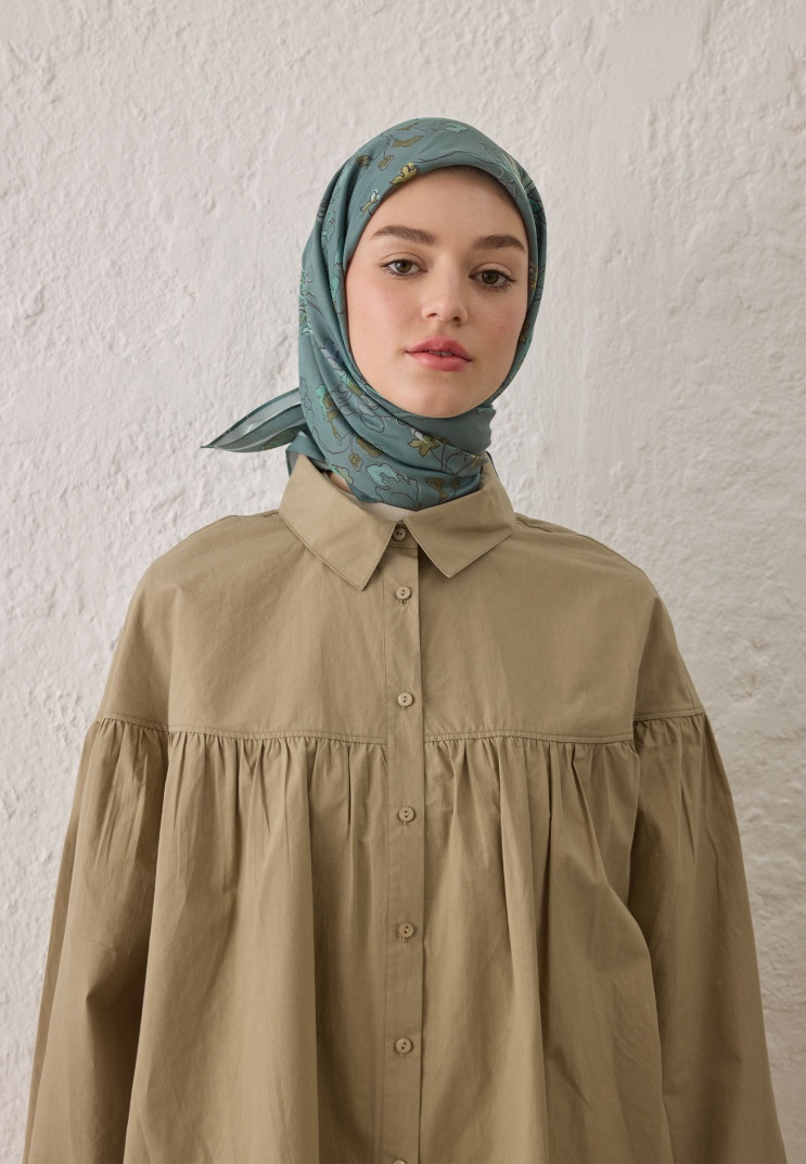 Fresh Scarfs - Delia Desen Pamuk İpek Eşarp -