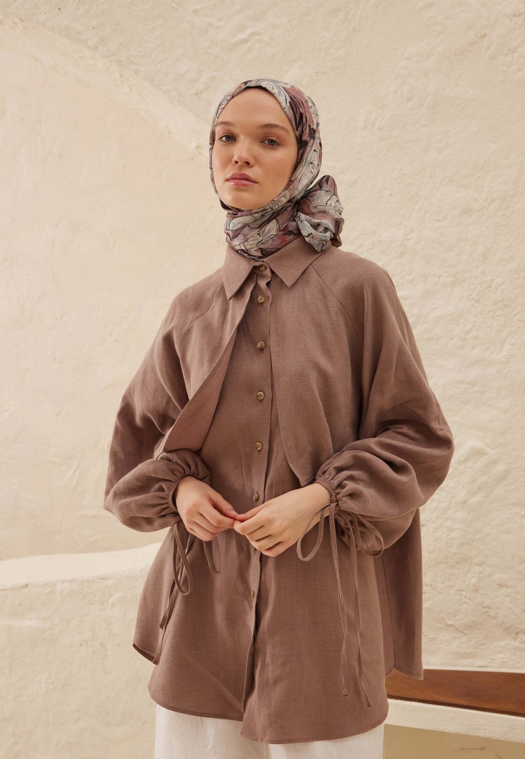 FRESH SCARFS - Linda Desen Rami Şal - Gül Kurusu