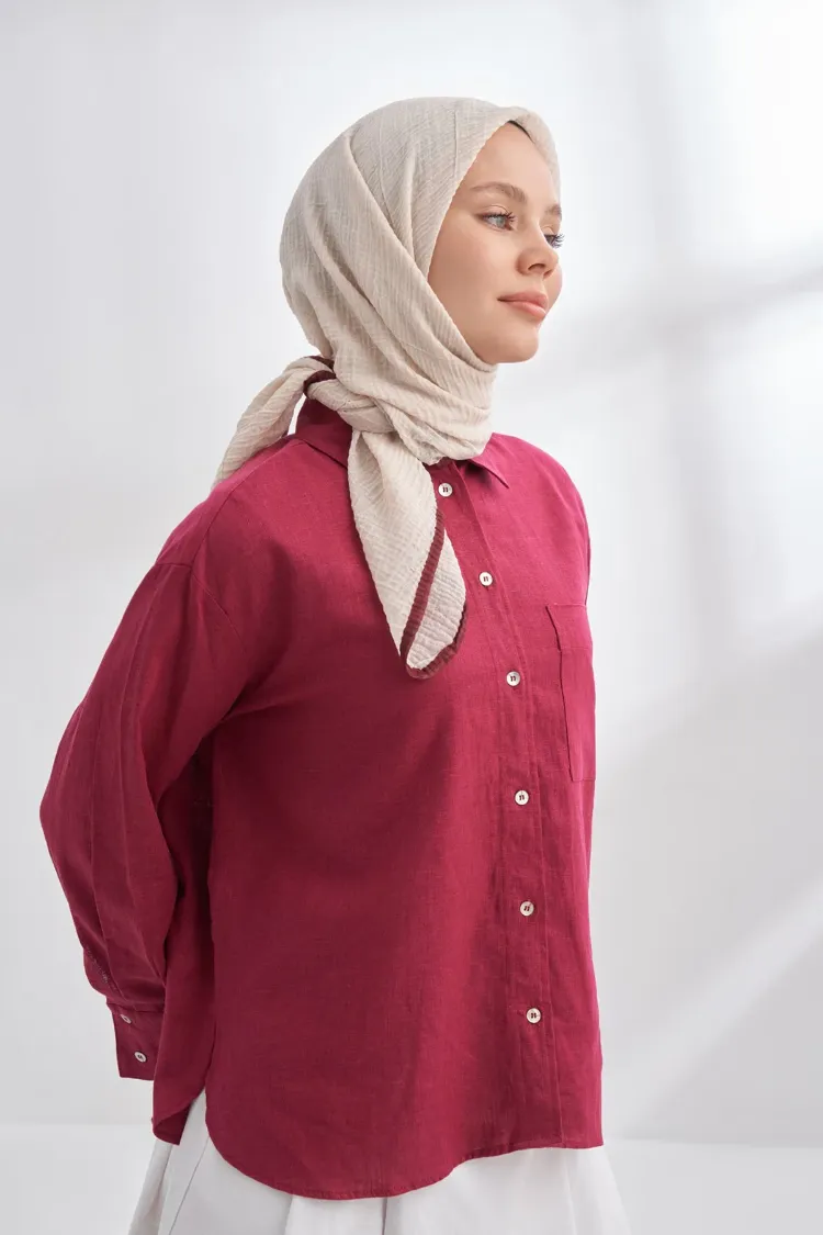 ARMANDA - 3353 Müslin Biyeli Eşarp - Bej
