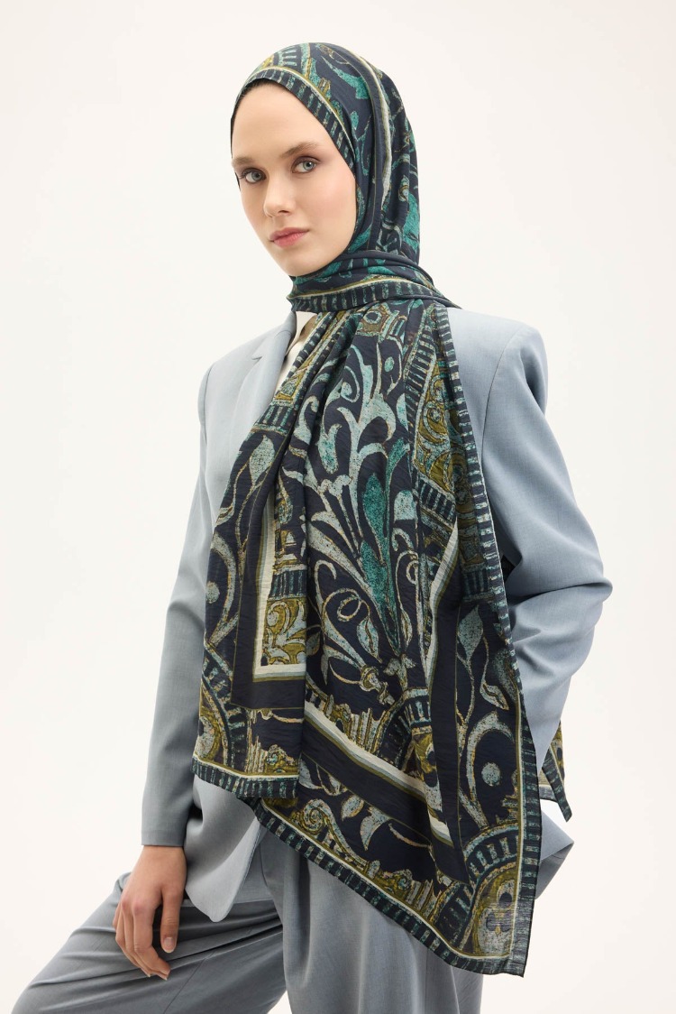 SİLK HOME - Urban Hours Antik Siyah Mayda Şal 190x70