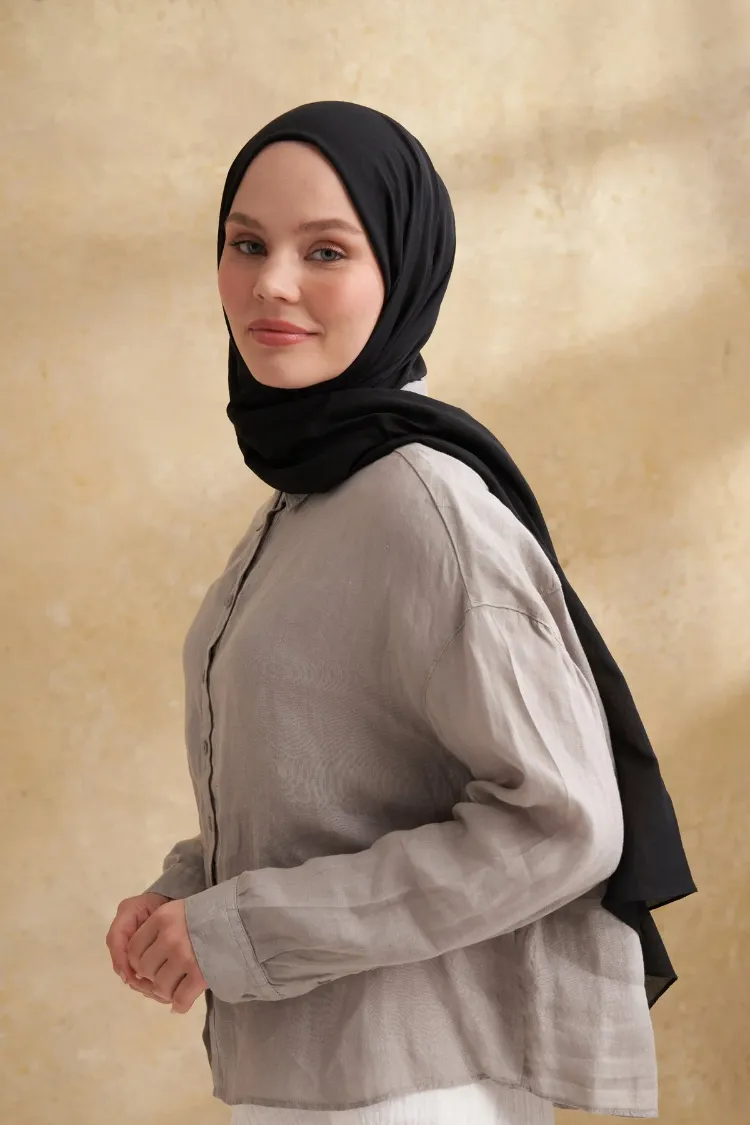 ARMANDA - 3009 Rustik Pamuksu Şal - Siyah
