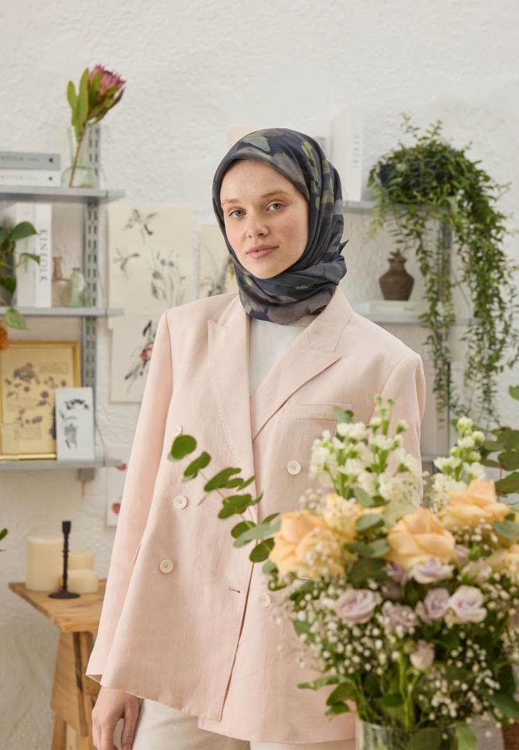 FRESH SCARFS - İsla Desen Pamuk İpek Eşarp - Siyah