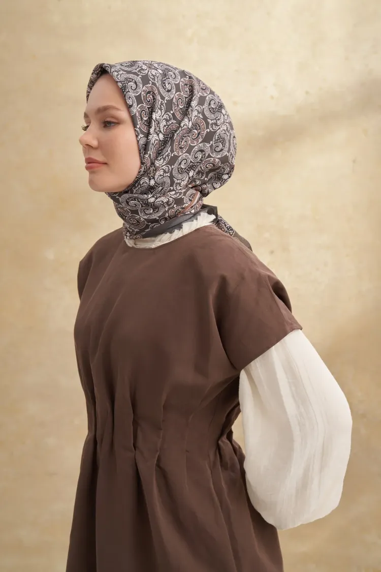 ARMANDA - 3151 Gaina Desen Eşarp - Vizon