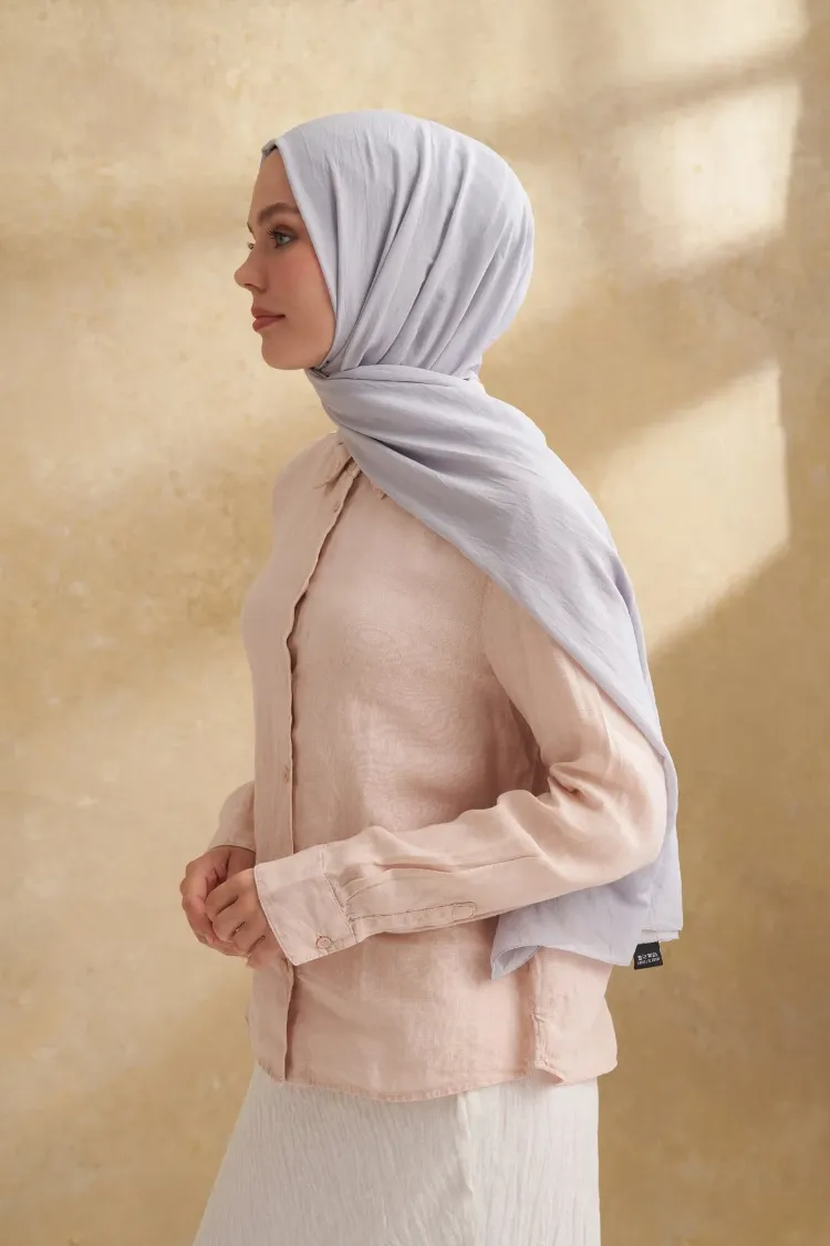 ARMANDA - 3009 Rustik Pamuksu Şal - Gümüş