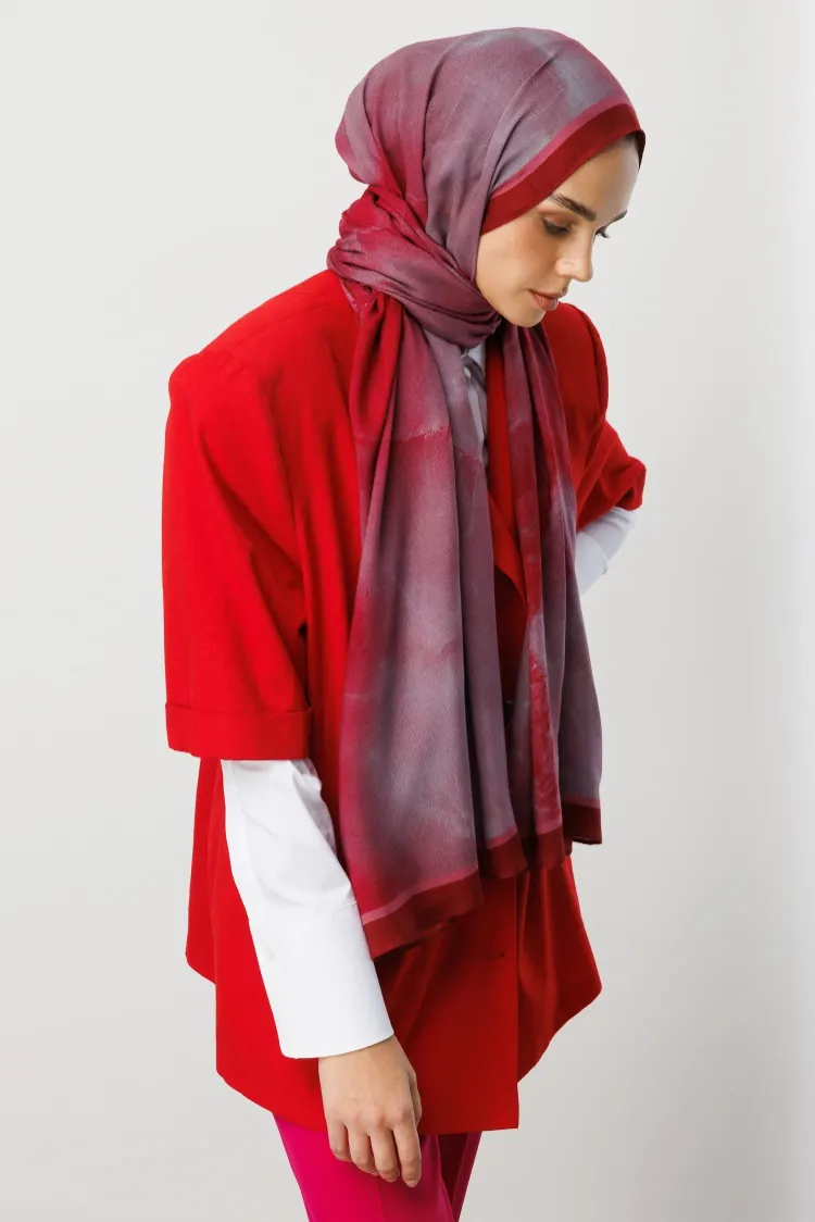 MOONCORN - Moreal Desen Rami Şal - Bordo