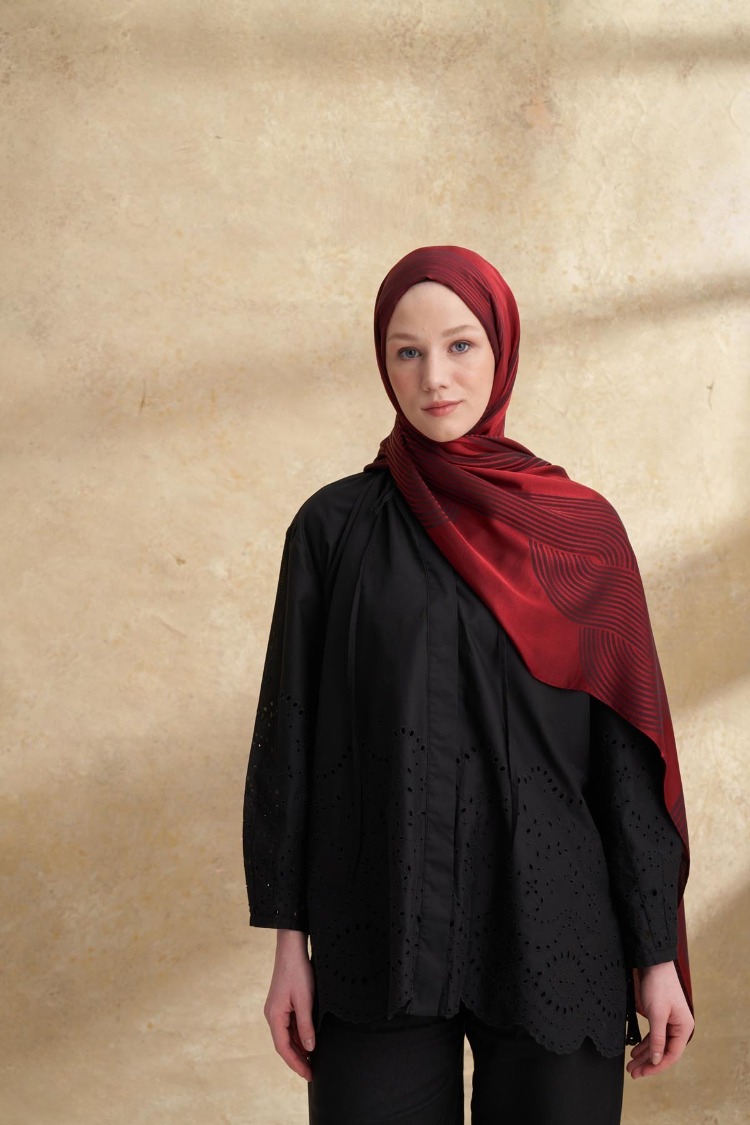 Armanda - 3305 Fiori Jakar Line Desen - Bordo